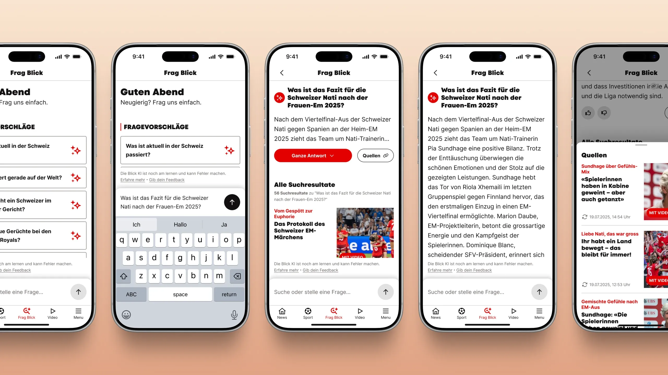 Two iPhone screens showing the Smart Search experience.
