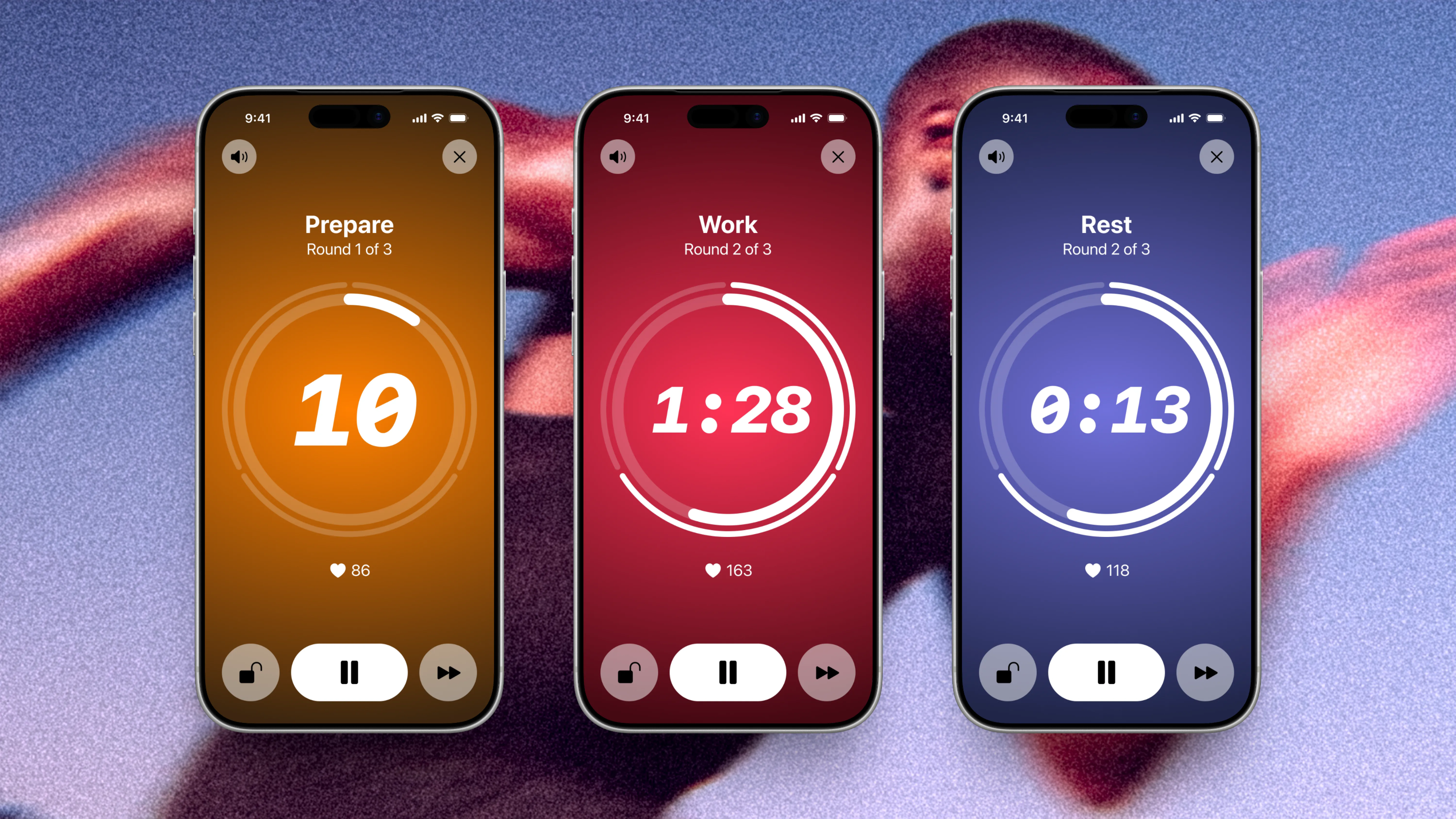 Thrive interval phase controls on iPhone.